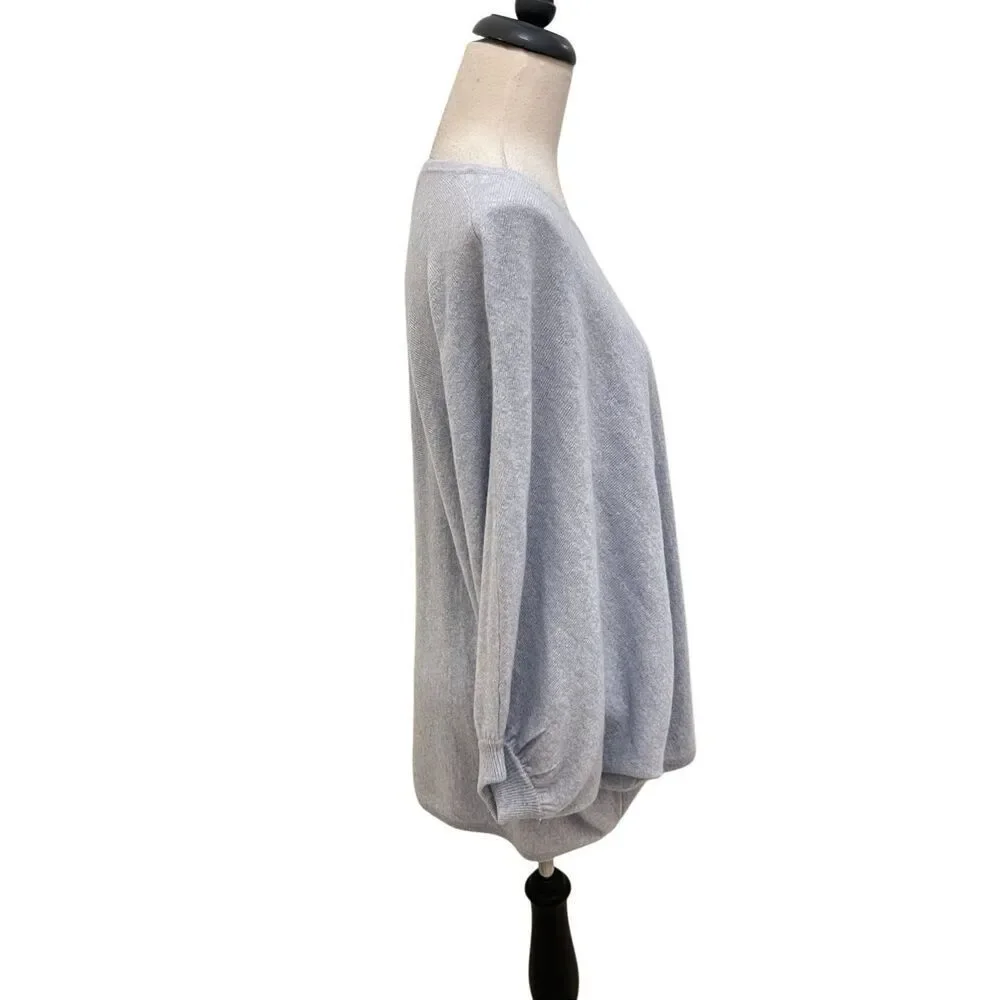 Garnet Hill Women's Heather Batwing Cashmere Pullover Sweater Gray Small NWT